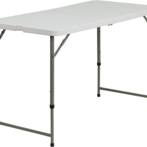 Wholesale 24''W x 48''L Height Adjustable Bi-Fold Granite White Plastic Folding Table