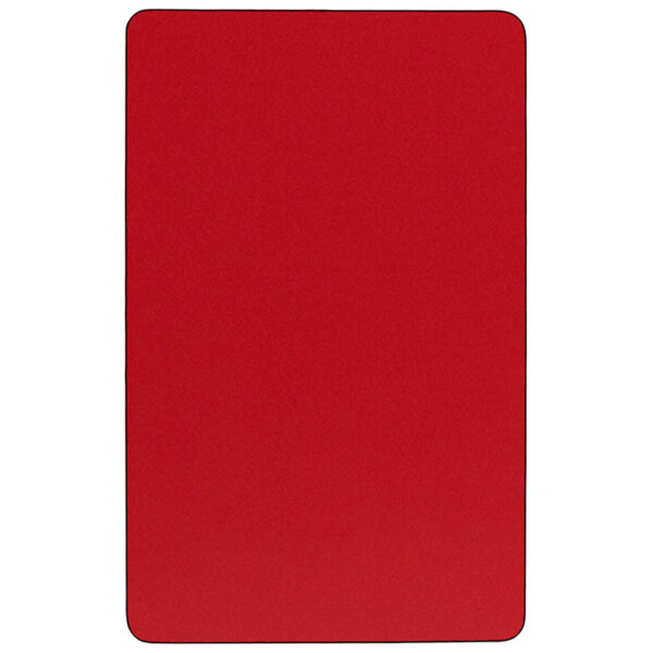 Lowest Price 24''W x 48''L Rectangular Red HP Laminate Activity Table - Height Adjustable Short Legs