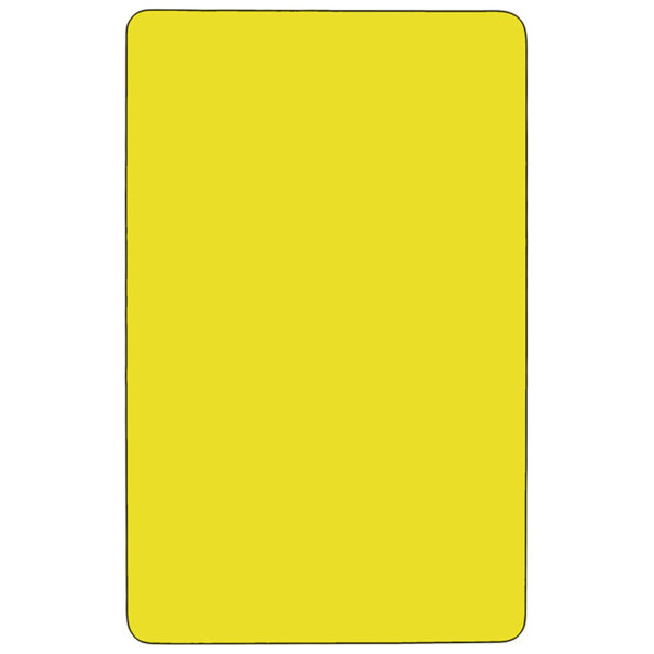Lowest Price 24''W x 48''L Rectangular Yellow HP Laminate Activity Table - Height Adjustable Short Legs