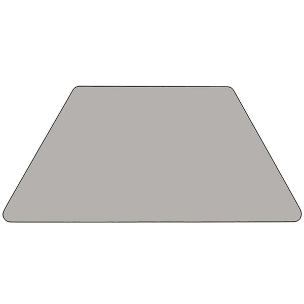 Lowest Price 25''W x 45''L Trapezoid Grey HP Laminate Activity Table - Standard Height Adjustable Legs