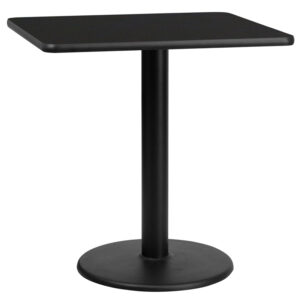 Wholesale 30'' Square Black Laminate Table Top with 18'' Round Table Height Base