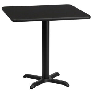 Wholesale 30'' Square Black Laminate Table Top with 22'' x 22'' Table Height Base