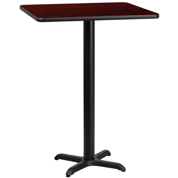 Wholesale 30'' Square Mahogany Laminate Table Top with 22'' x 22'' Bar Height Table Base