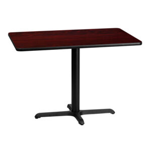 Wholesale 30'' x 42'' Rectangular Mahogany Laminate Table Top with 22'' x 30'' Table Height Base