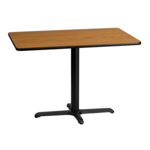 Wholesale 30'' x 42'' Rectangular Natural Laminate Table Top with 22'' x 30'' Table Height Base