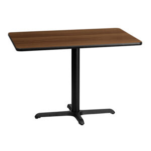 Wholesale 30'' x 42'' Rectangular Walnut Laminate Table Top with 22'' x 30'' Table Height Base