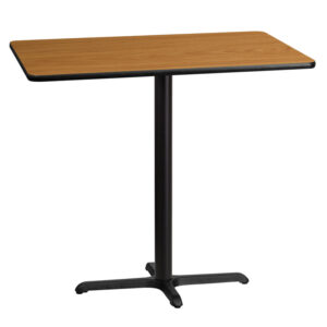 Wholesale 30'' x 45'' Rectangular Natural Laminate Table Top with 22'' x 30'' Bar Height Table Base