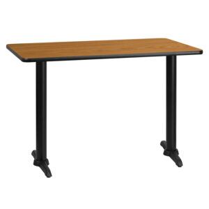 Wholesale 30'' x 45'' Rectangular Natural Laminate Table Top with 5'' x 22'' Table Height Bases