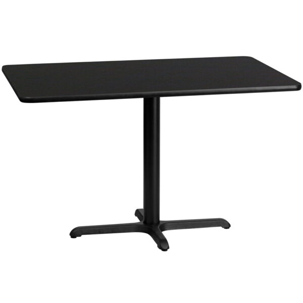 Wholesale 30'' x 48'' Rectangular Black Laminate Table Top with 22'' x 30'' Table Height Base