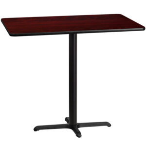 Wholesale 30'' x 48'' Rectangular Mahogany Laminate Table Top with 22'' x 30'' Bar Height Table Base