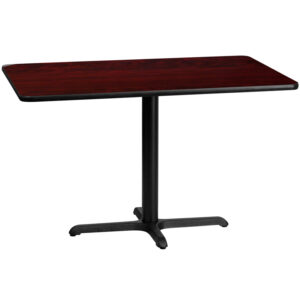 Wholesale 30'' x 48'' Rectangular Mahogany Laminate Table Top with 22'' x 30'' Table Height Base