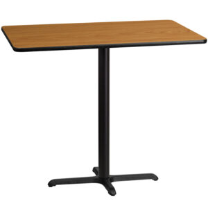 Wholesale 30'' x 48'' Rectangular Natural Laminate Table Top with 22'' x 30'' Bar Height Table Base