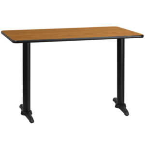 Wholesale 30'' x 48'' Rectangular Natural Laminate Table Top with 5'' x 22'' Table Height Bases