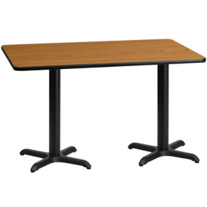 Wholesale 30'' x 60'' Rectangular Natural Laminate Table Top with 22'' x 22'' Table Height Bases