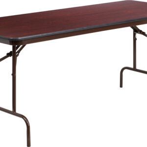 Wholesale 30'' x 72'' Rectangular High Pressure Mahogany Laminate Folding Banquet Table