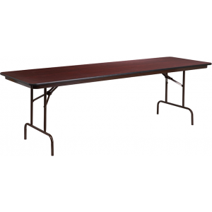 Wholesale 30'' x 96'' Rectangular High Pressure Mahogany Laminate Folding Banquet Table