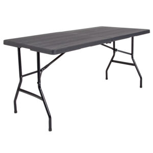 Wholesale 30''W x 60''L Bi-Fold Wood Grain Plastic Folding Table