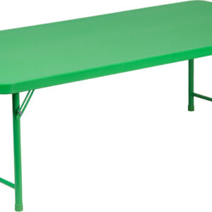 Wholesale 30''W x 60''L x 19''H Kid's Green Plastic Folding Table
