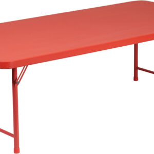 Wholesale 30''W x 60''L x 19''H Kid's Red Plastic Folding Table
