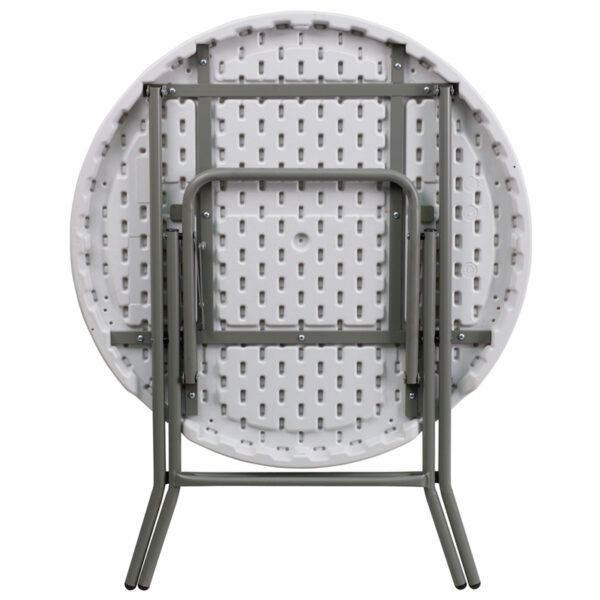 Lowest Price 32'' Round Granite White Plastic Folding Table