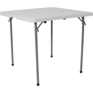 Wholesale 34'' Square Bi-Fold Granite White Plastic Folding Table with Carrying Handle