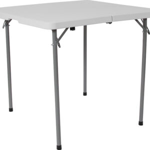 Wholesale 34'' Square Bi-Fold Granite White Plastic Folding Table with Carrying Handle