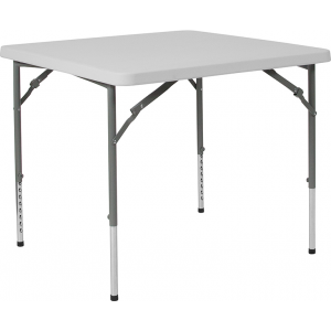 Wholesale 34'' Square Height Adjustable Granite White Plastic Folding Table