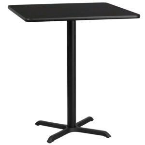 Wholesale 36'' Square Black Laminate Table Top with 30'' x 30'' Bar Height Table Base