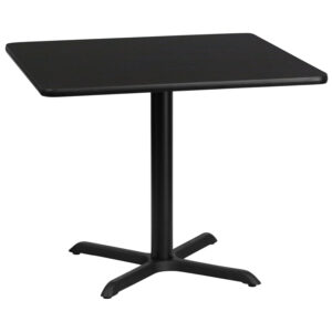 Wholesale 36'' Square Black Laminate Table Top with 30'' x 30'' Table Height Base