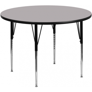 Wholesale 42'' Round Grey Thermal Laminate Activity Table - Standard Height Adjustable Legs