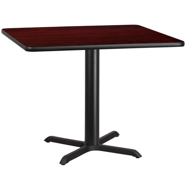 Wholesale 42'' Square Mahogany Laminate Table Top with 33'' x 33'' Table Height Base