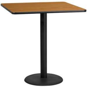 Wholesale 42'' Square Natural Laminate Table Top with 24'' Round Bar Height Table Base