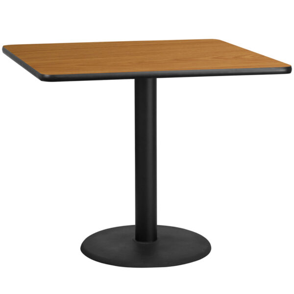 Wholesale 42'' Square Natural Laminate Table Top with 24'' Round Table Height Base