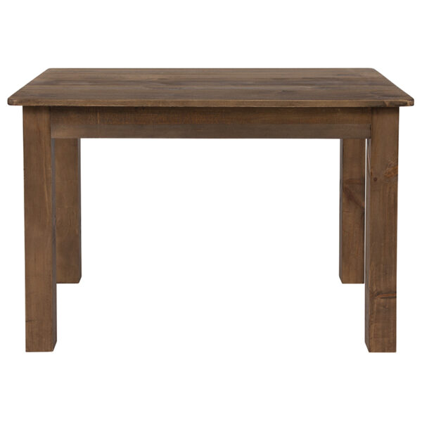 Lowest Price 46" x 30" Rectangular Antique Rustic Solid Pine Farm Dining Table