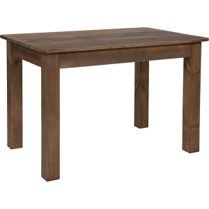 Wholesale 46" x 30" Rectangular Antique Rustic Solid Pine Farm Dining Table