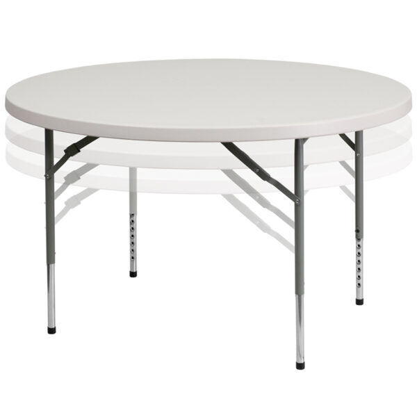Wholesale 48'' Round Height Adjustable Granite White Plastic Folding Table