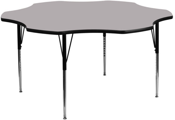 Wholesale 60'' Flower Grey Thermal Laminate Activity Table - Standard Height Adjustable Legs