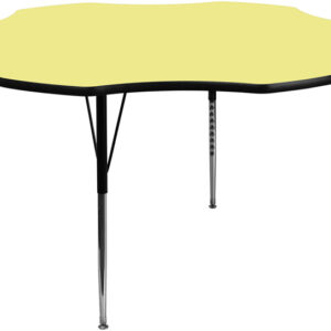 Wholesale 60'' Flower Yellow Thermal Laminate Activity Table - Standard Height Adjustable Legs