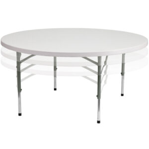 Wholesale 60'' Round Height Adjustable Granite White Plastic Folding Table