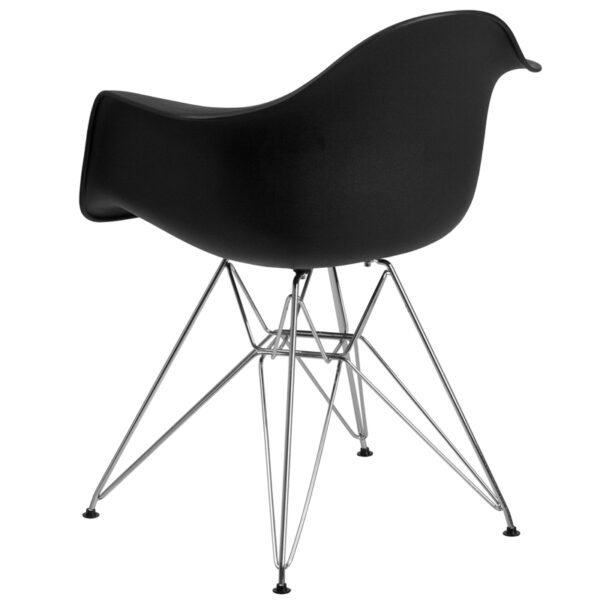 Accent Side Chair Black Plastic/Chrome Chair