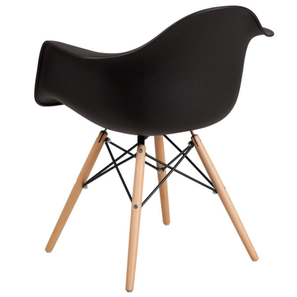 Accent Side Chair Black Plastic/Wood Chair