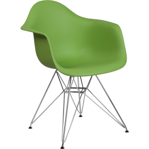 Wholesale Alonza Series Green Plastic Chair with Chrome Base