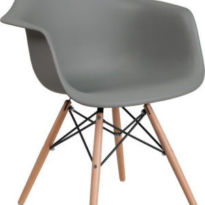 Wholesale Alonza Series Moss Gray Plastic Chair with Wooden Legs