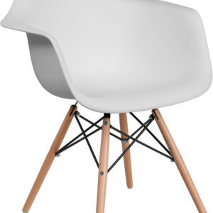 Wholesale Alonza Series White Plastic Chair with Wooden Legs