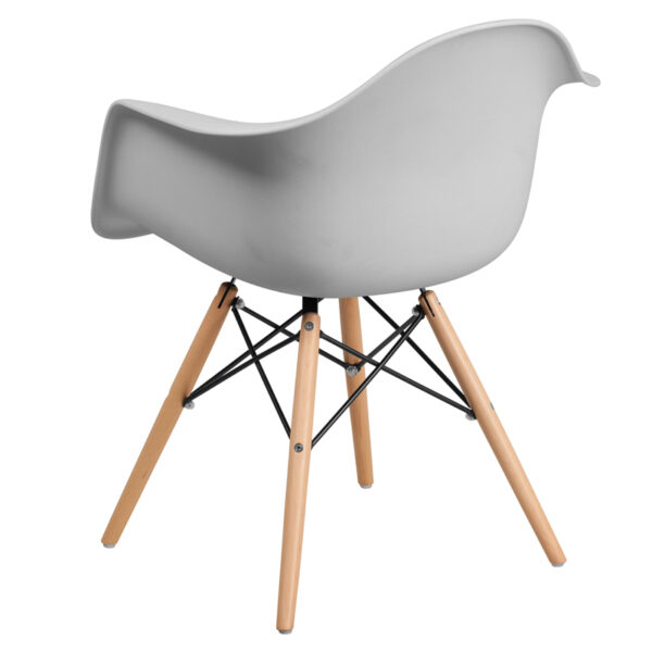 Accent Side Chair White Plastic/Wood Chair