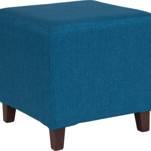 Wholesale Ascalon Upholstered Ottoman Pouf in Blue Fabric