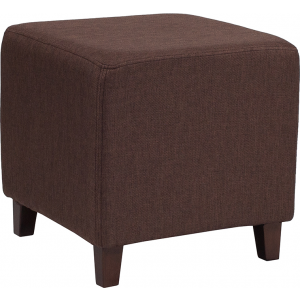Wholesale Ascalon Upholstered Ottoman Pouf in Brown Fabric