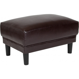 Wholesale Asti Upholstered Ottoman in Brown Leather