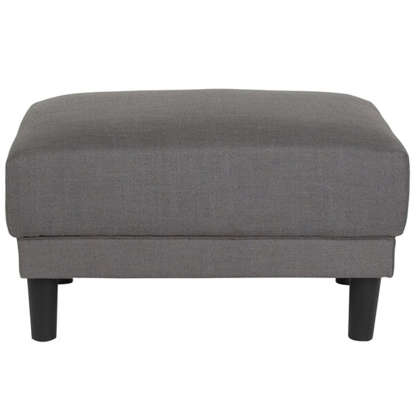 Lowest Price Asti Upholstered Ottoman in Dark Gray Fabric