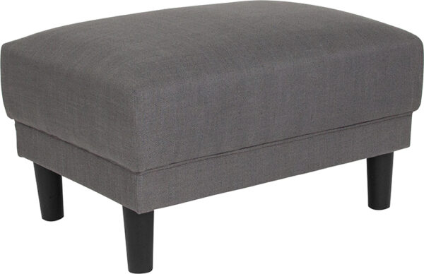 Wholesale Asti Upholstered Ottoman in Dark Gray Fabric